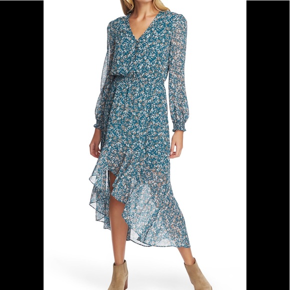 1. State Dresses & Skirts - 1.State Woodland Floral Long Sleeve Dress Large